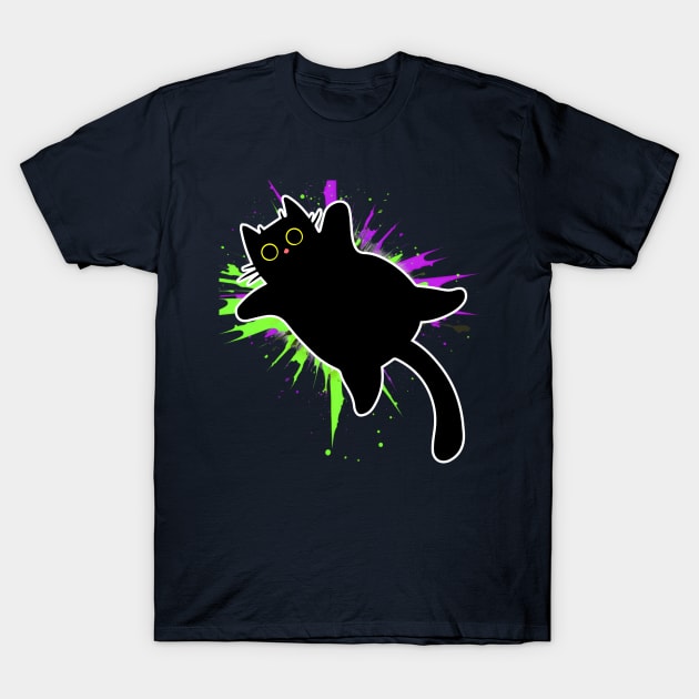 Funky Paint Explosion by Black Cat T-Shirt by vystudio